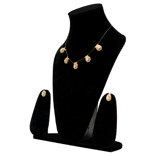 Elegant Gold Tone Designer Necklace Set